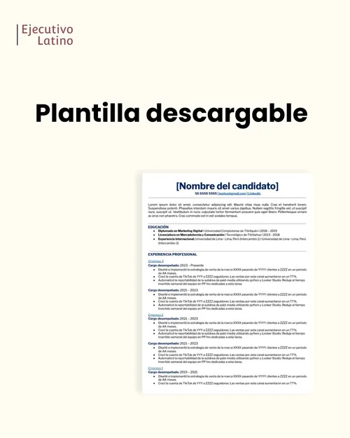 Portada de la sección donde se presenta la plantilla descargable.