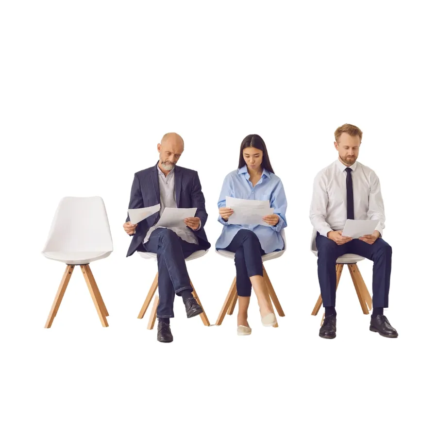 imagen de personas esperando entrevista